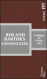 Roland Barthes : continuités