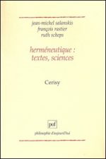 Herméneutique : textes, sciences